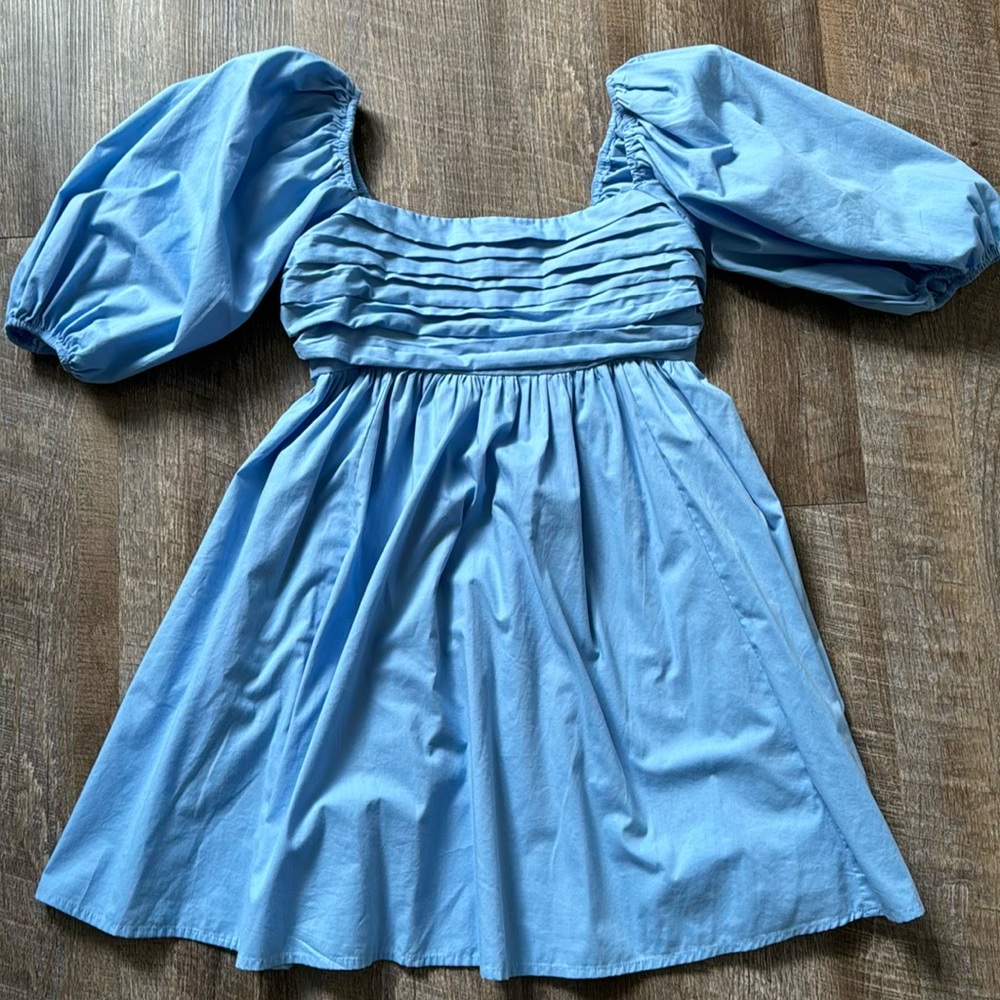 Abercrombie & Fitch Emerson Poplin Puff Sleeve Mini Dres